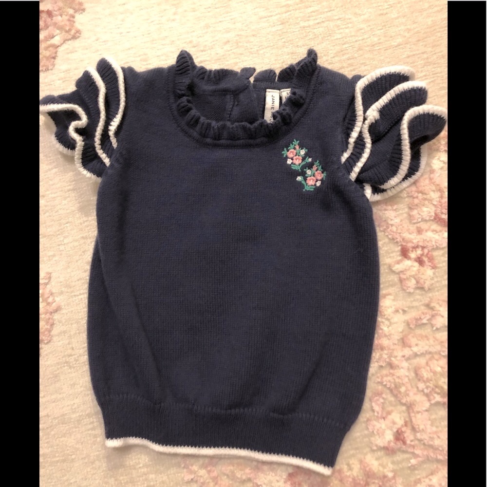 Janie & Jack ruffle sweater short sleeve